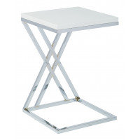 OSP Home Furnishings WST16-WH Wall Street Coffee Table. Chrome/Black.